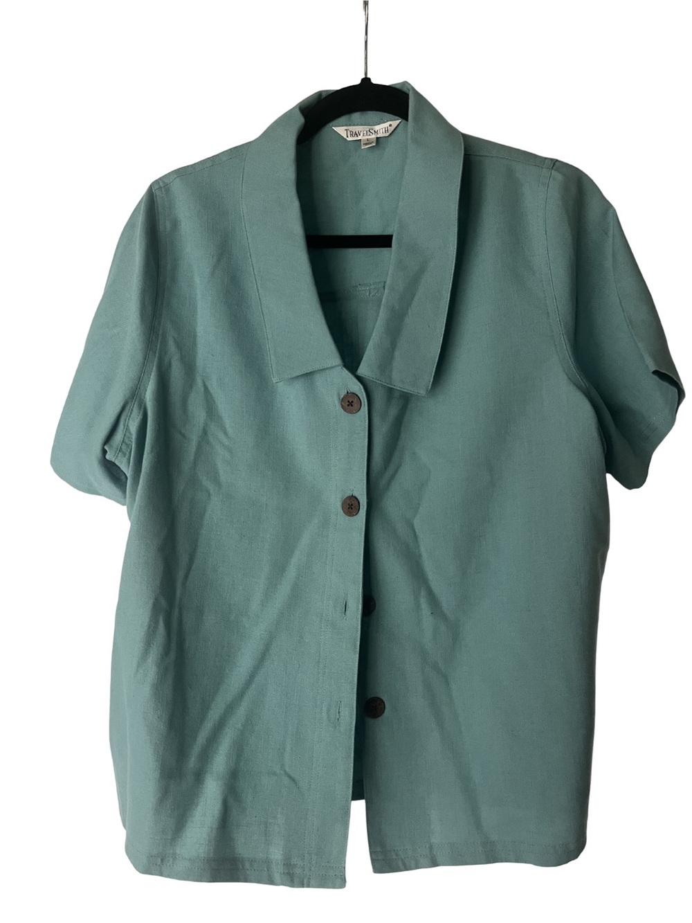 TravelSmith Aqua Short Sleeve Shirt Jacket Women's Size L